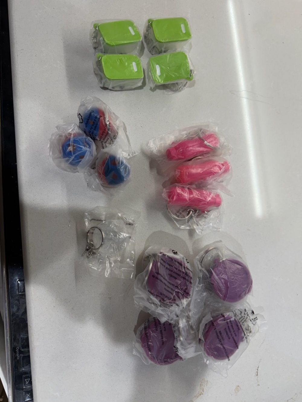 Tupperware Assorted Keychain Accessories in Green, Blue, Pink, Purple new